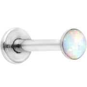 Body Candy Steel 3mm Synthetic White Opal Internally Threaded Labret Monroe Tragus 16 Gauge 5/16"