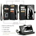 thumbnail image 3 of CaseMe Case for Samsung Galaxy A15 Wallet Case for Women Men, Fashion Durable PU Leather Magnetic Flip Lanyard Strap Wristlet Zipper Card Holder Wallet Phone Case for Samsung Galaxy A15 6.5",Black, 3 of 8