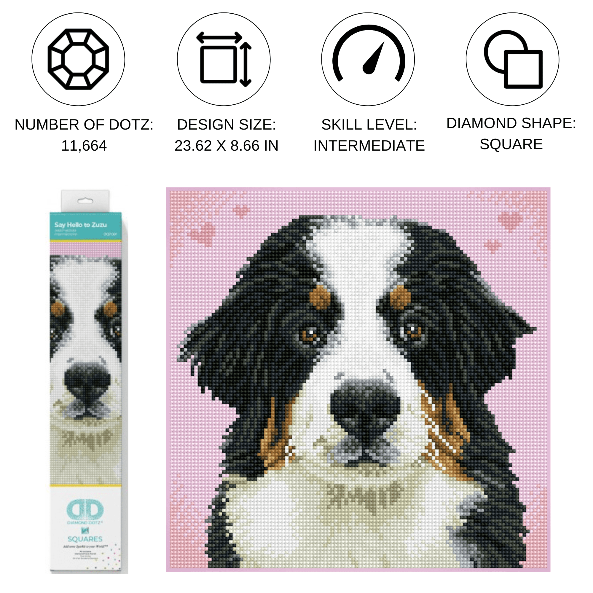 Diamond Dotz Say Hello to Zuzu Dog Diamond Painting Kits for