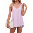 thumbnail image 2 of Womens Solid Color Round Neck Sleeveless Tank Top Basic Layering Undershirt Casual Pink XL, 2 of 9