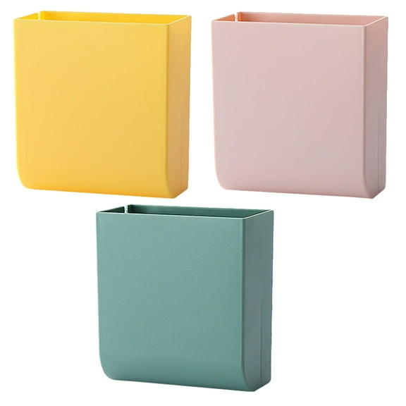 TABLZONE Wall-Mounted Storage Bins Organizer with Punch Design for Shelves and Remote Control Holder