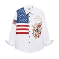 thumbnail image 3 of FASHOFT 250th Anniversary USA Shirt for Women Patriotic Long Sleeve Button Down Shirts 4th of July America Flag Graphic T-Shirts White XXL, 3 of 3