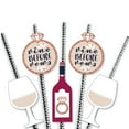 thumbnail image 6 of Big Dot of Happiness Vino Before Vows - Paper Straw Decor - Winery Bridal Shower or Bachelorette Party Striped Decorative Straws - Set of 24, 6 of 6
