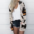 thumbnail image 1 of LOVZFMLL Vestes pour Femmes Imprimé Manches Longues Blouse Décontractée avec Poche Cardigan Extérieur, 1 of 5