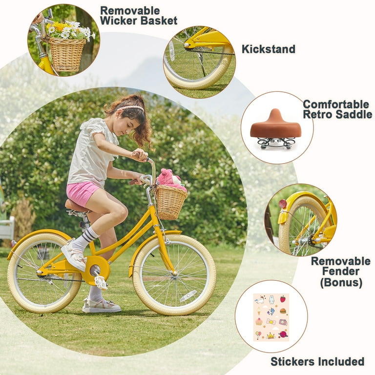 Glerc Little Molly 20 inch Kids Girls Bike for 7-13 Years Old