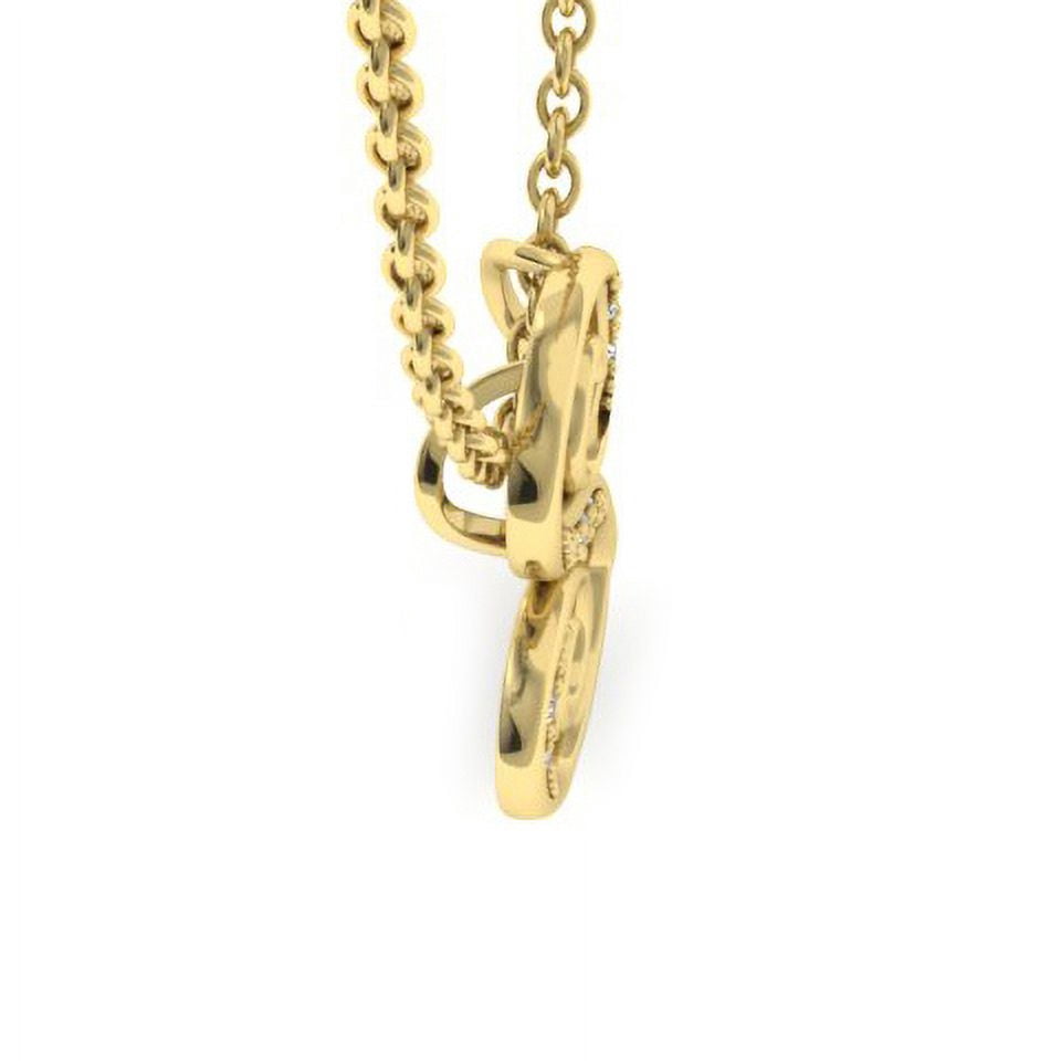 SuperJeweler S Initial Necklace In Yellow Gold With 7 Diamonds, Serif Style, With Free 18 Inch Cable Chain, For Women
