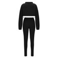 thumbnail image 4 of YUGYXL 2 Piece Outfits for Women Loose Fitted Cropped Sweatshirts Top Long Joggings Sets Casual Plus Size Tracksuit Black S, 4 of 5