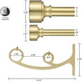 thumbnail image 5 of Double Curtain Rods Brass, Double Curtain Rods for Window 48-84 Inch, Decorative Double Drapery Rod with Modern End Cap, 1-Inch Front and 5/8 Inch Back Double Window Rods, 5 of 14