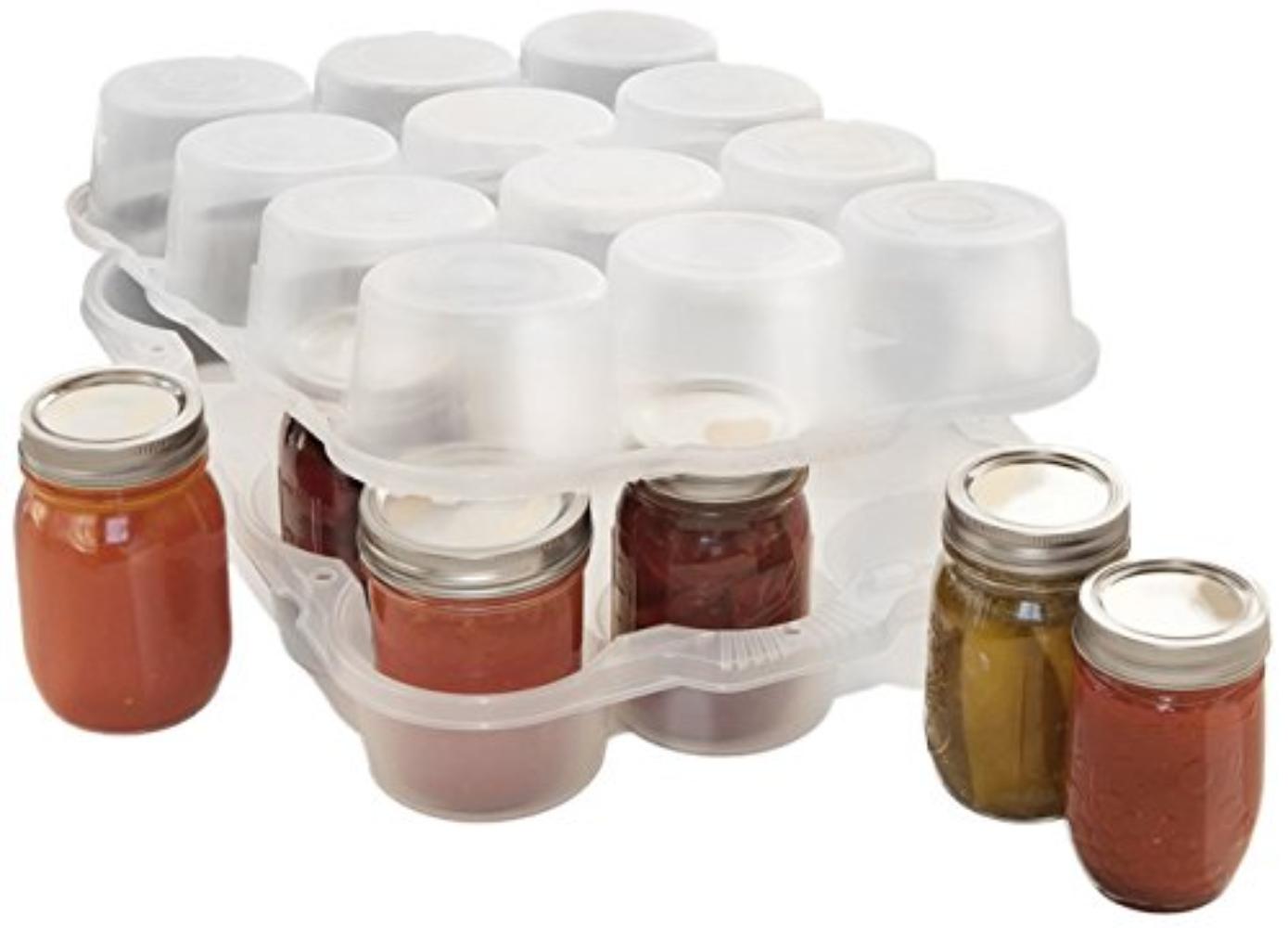 Protector for Canning Jars, SemiClear, 12Pint Jars, Two shells nested