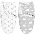 thumbnail image 2 of Arrullo bebé - Pack de 2 arrullos para recién nacido, 0-3 meses manta arrullo bebé, algodón orgánico con velcro unisex Adepaton LKX-1853, 2 of 8