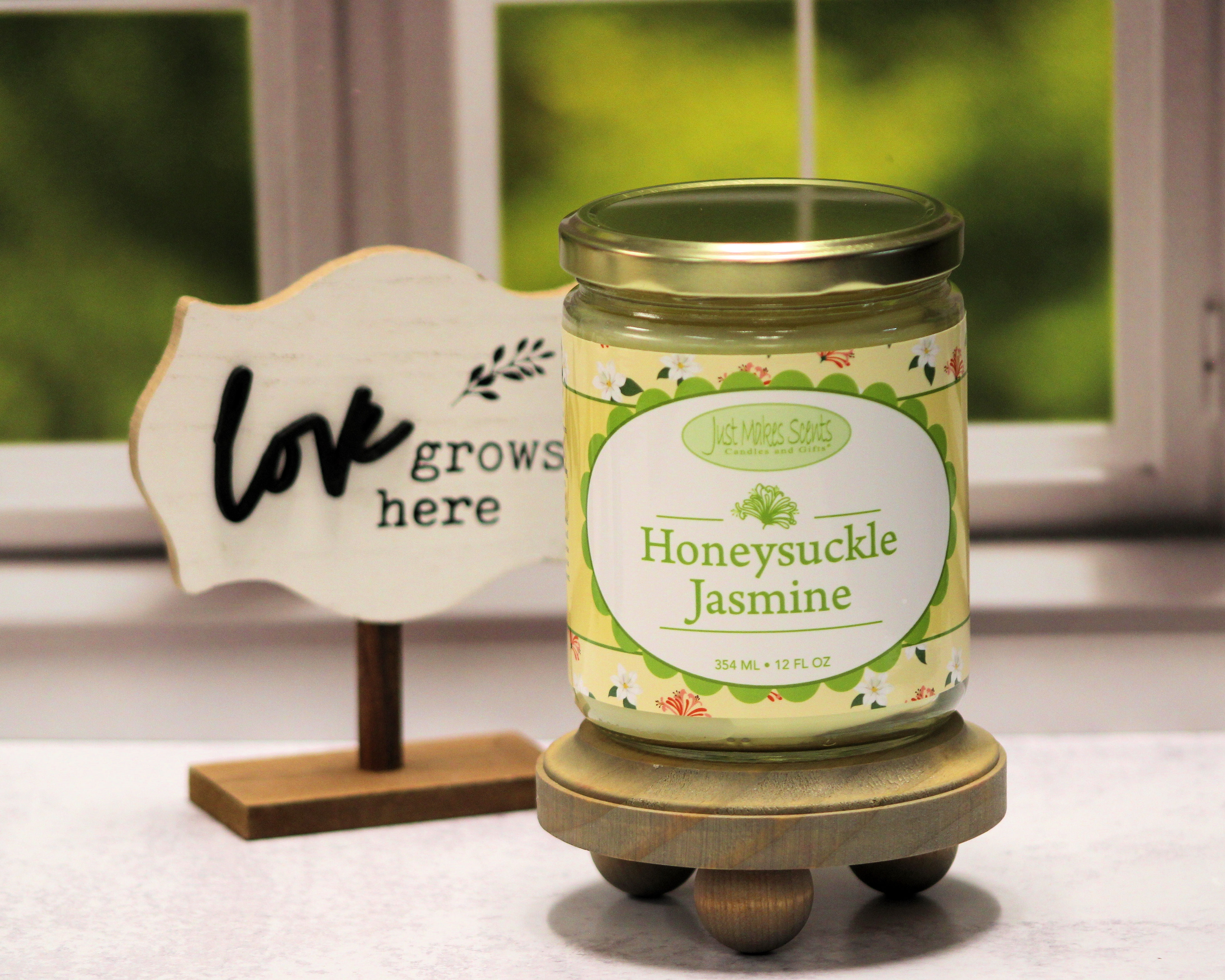 Honeysuckle Jasmine Salsa Jar Candle 12 oz -Just Makes Scents Candles & Gifts