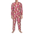 thumbnail image 3 of Lsque Cow And Flower Pattern Long Sleeve Pajama Set for Men - Soft 2-Piece Sleepwear and Loungewear Set with Pockets, Comfy Nightwear-Large, 3 of 7