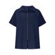 thumbnail image 3 of Vestidos Casuales Para Mujer, Blusas De Mujer De Moda Blusa tipo túnica de lino con solapa y manga corta para mujer, holgada, con cremallera, para verano, para el trabajo, 3 of 5