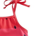 thumbnail image 3 of CUZIBR Toddler Swimsuit Cute Bow Spaghetti Strap Bodysuit Onesize Fashion Fruit Print Beachwear With Hat Pool Beach Travel Swimwaer Holiday,Watermelon Red,3-4 Years, 3 of 4