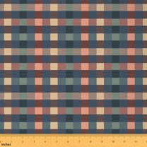 Homewish Geometric Checkered Fabric by the Yard 2 Yard,Modern Geometric Plaid Room Decor Fabric by the Yard,Multicolor Checkerboard Fabric for Sewing For Children,Microfiber Bedroom Decor