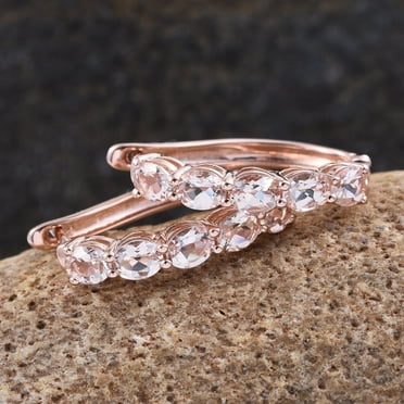 14K Rose Gold Morganite Latch Back Earrings Gift Party Wear Jewelry