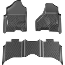 COZONY 3D TPE Floor Mats for 2013-2018 Dodge Ram 1500/2500/3500 Crew Cab, 2019-2024 Dodge Ram 1500 Classic Crew Cab, 2 Row Front & Rear Liner, All-Weather Full Set, Black