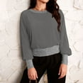 thumbnail image 4 of RYRJJ Womens Long Sleeve Shirts Sparkly Contrast Sequin Crewneck Tops Glitter Loose Fit Casual Blouses for Party Wedding(Gray,XXL), 4 of 6