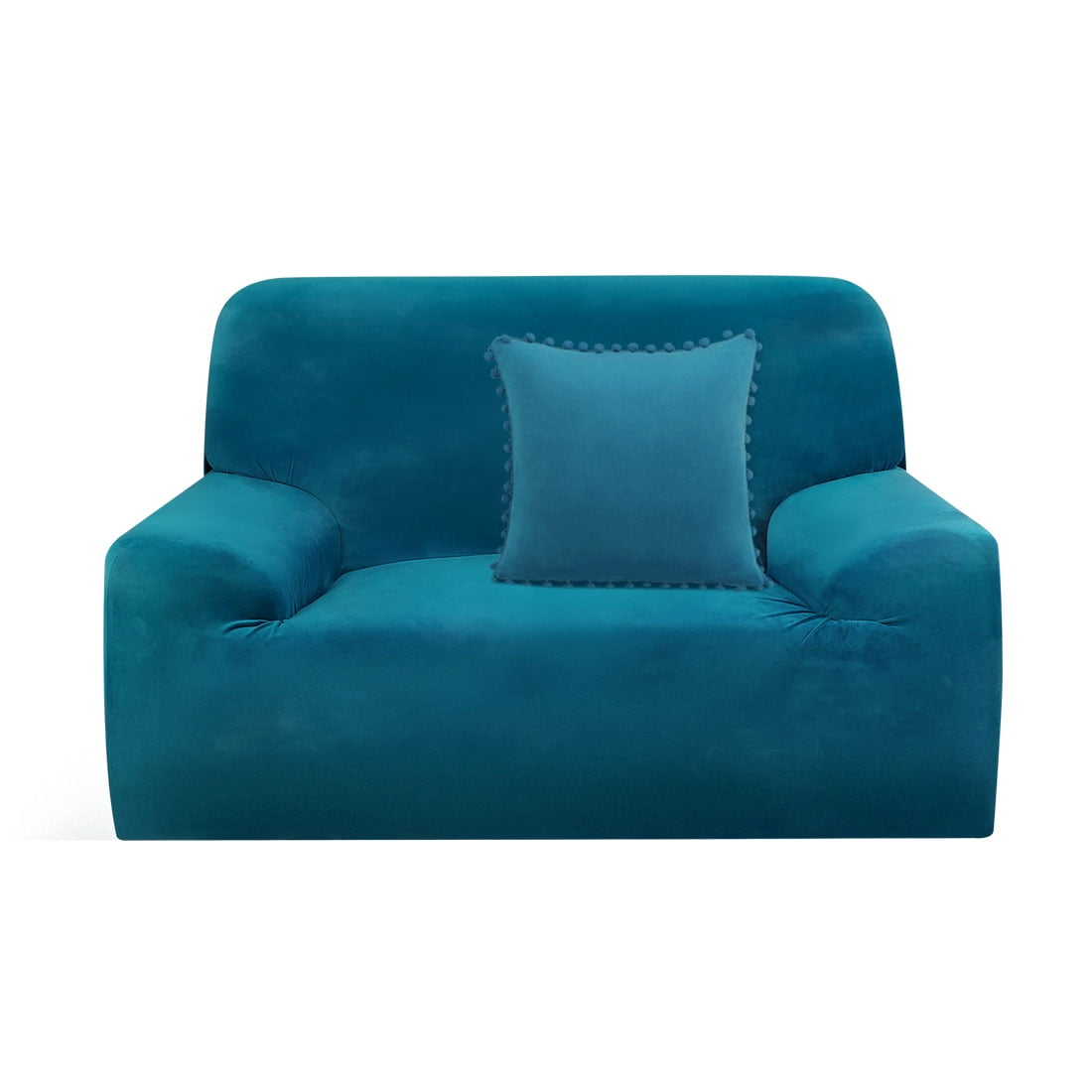 Unique Bargains 1Piece Velvet Armchair Sofa Slipcover, Peacock Blue