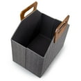 thumbnail image 5 of Truu Design Modern and Sleek Collapsible Paper Grey Storage Basket with Bamboo Handles, 5 of 5