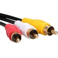 thumbnail image 4 of Cable (5 FT) 2RCA Male to 3RCA Male Stereo Audio Cable, Composite Audio [Right/Left] 3 RCA Plug M/M Connector Yellow,Red and White for A/V Reciever, Amplifier, Projector, Home Theater, 4 of 5