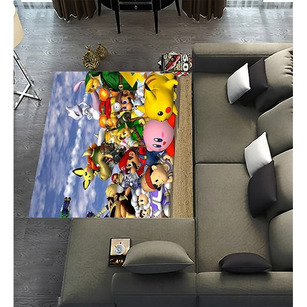 Smash Disk Rug DEYOU Super Smash Bros Area Rugs 6 x 8ft Floor Carpet Mat for Living ...