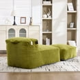 thumbnail image 2 of Big Bean Bag Chair for Adults, Lounger Large Bean Bag Sofa, Memory Foam Filled Beanbag Chair for Living Room, Bedroom, Balcony, Comfy Corduroy Bean Bag Chair with Ottoman, Ergonomic Support (Olive), 2 of 11