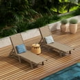 thumbnail image 2 of WestinTrends Malibu Outdoor Chaise Lounge Set of 2, All Weather Poly Lumber Patio Pool Lounge Chair with 5 Posistions Backrest, Weatherwood, 2 of 9