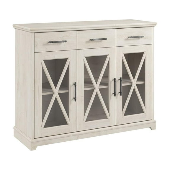 Bowery Hill Farmhouse TV Stand for 65" TV in Linen White Oak - Engineered Wood