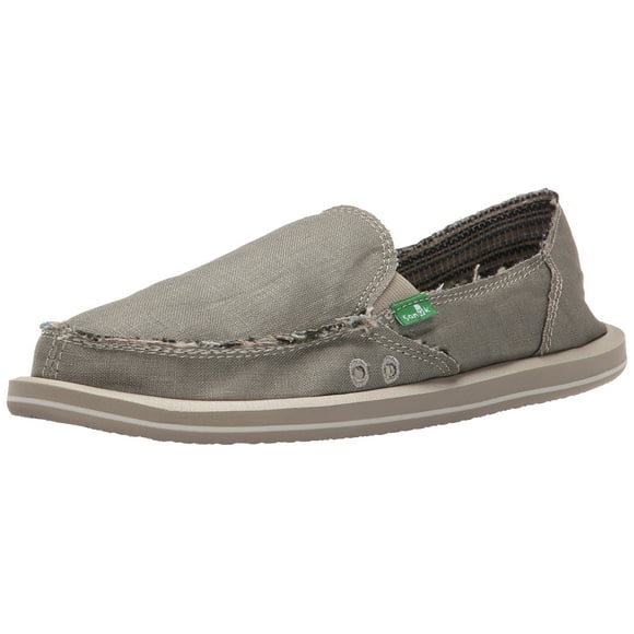 Sanuk Women's Donna Hemp Flat, Olive Grey, 8 M US