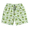 thumbnail image 4 of Bixox Men's Green Avocado printing Casual Classic Fit Short Summer Beach Shorts, 4 of 6