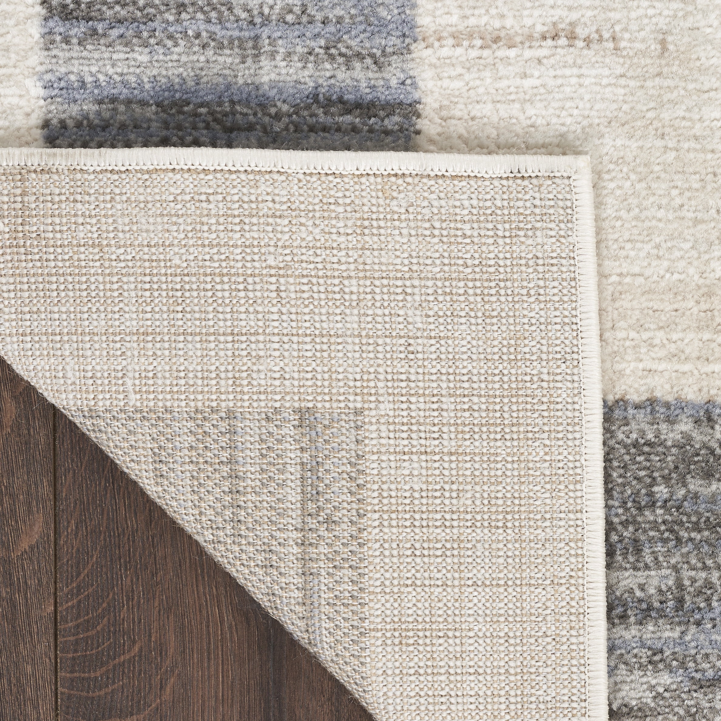 Nourison Serenity Home Geometric Grey Ivory 7'10" x 9'10" Area Rug (8x10)