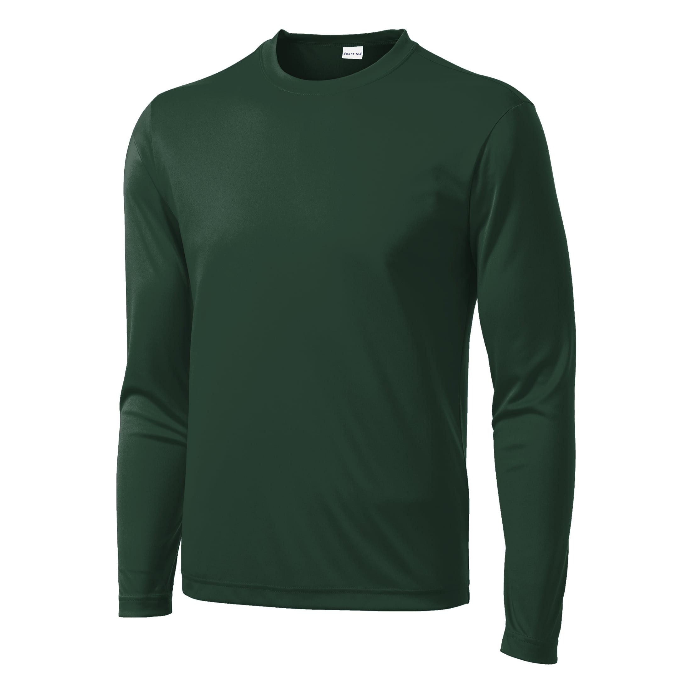 Mens Long Sleeve PosiCharge Competitor Polyester Tee Shirt Forest Green L