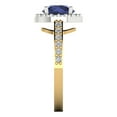 thumbnail image 3 of 1.86 ct Round Cut Simulated Blue Sapphire with Simulated Diamond Halo Accents 14K White/Yellow Gold Womens Engagement Ring, 3 of 5