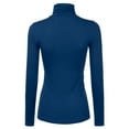 thumbnail image 3 of Doublju Women's Basic Slim Fit Sweater Long Sleeve Turtleneck T-Shirt Top Pullover, 3 of 4