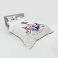 thumbnail image 3 of Ambesonne Ocean Bedding Set 3 Pcs, Vintage Style Anchor Sign, Twin, Orange Blue Yellow, 3 of 3