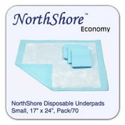 northshore economy, 17 x 24, 6 oz, blue disposable underpads (chux), small, pack/70