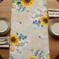 thumbnail image 5 of Table Runners 70 Inches Long Dress Scarves, Yellow Sunflowers Farmhouse Coffee/Dining/Kitchen Table Decor, Holiday Table Runner, Elegant Pastoral Floral Daisy Bees 13x70 Inch, 5 of 9