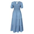 thumbnail image 5 of Womens Dresses Summer, Formal Dresses for Women,Trendy Women's Casual Ruffled Pleated Long Dress for Effortless Style and Comfort, 5 of 5