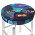 thumbnail image 3 of KLL Cute Fuzzy Fantasy Creatures Round Bar Chair Cushion Cover 14 inch ,Bar Stool Protector with Elastic, Soft Washable, 3 of 6