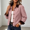 thumbnail image 6 of Xdegoge Barn Jackets for Women Corduroy Lapel Collar Fall Utility Cropped Jacket Button Down Casual Lightweight Fall Work Outerwear with Pockets, 6 of 9