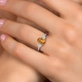 thumbnail image 4 of Gem Stone King 925 Silver and 10K Yellow Gold Orange Red Madeira Citrine and Lab Grown Diamond Engagement Ring for Women | 1.64 Cttw | Oval 8X6MM | Gemstone November Birthstone | Size 7, 4 of 6