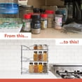 thumbnail image 4 of Spectrum Diversified Steel 3-Tier Countertop or Wall Mount Cabinet Spice Organizer Rack, Black, Classic Black, 4 of 6