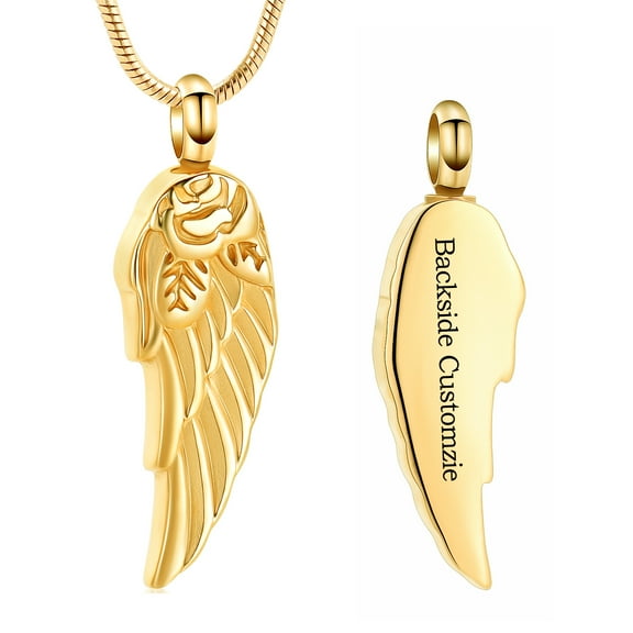 Angel Wing Urn Pendant Cremation Jewelry for Ashes Holder Memory Necklace Memorial Jewelry