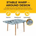 thumbnail image 4 of Teal Blue Starfish Table Cloths for 5 Foot Rectangle Tables, Coastal Ocean Summer Sea Nautical Patio Waterproof Elastic Fitted Tablecloths, Washable Rectangular Table Cover for Camping, 4 of 8