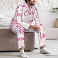 thumbnail image 7 of Daiia Breast Cancer Pink Ribbons Awareness (2) for Men's Long-Sleeved Pajama Set – Soft & Comfortable Sleepwear Button-Up Pajamas Cozy Lounge Wear-X-Large, 7 of 7