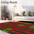 thumbnail image 2 of ODIKA 6'x9' Machine Washable Non-Slip Area Rug, Festive Holiday Entrance Gingham Welcoming Visitors High Traffic Rug, Red, 602301, 2 of 7