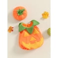 thumbnail image 4 of RUINIXCW Toddler Baby Girl Boy Halloween Pumpkin Costume Newborn Infant Baby Fall Halloween Outfit Sleeveless Top Hat Cosplay Party Dress Up Clothes, 4 of 9