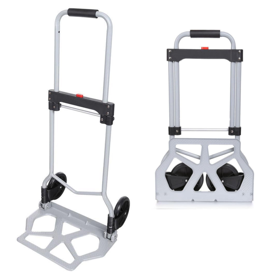 Cart Folding Hand Truck Dolly Push Collapsible Trolley Luggage Aluminium 220 LBS 