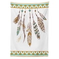 thumbnail image 3 of Ambesonne Mystic Tablecloth Rectangular Table Cover, Boho Style Feather Old, 52"x70", Brown and Mint, 3 of 4